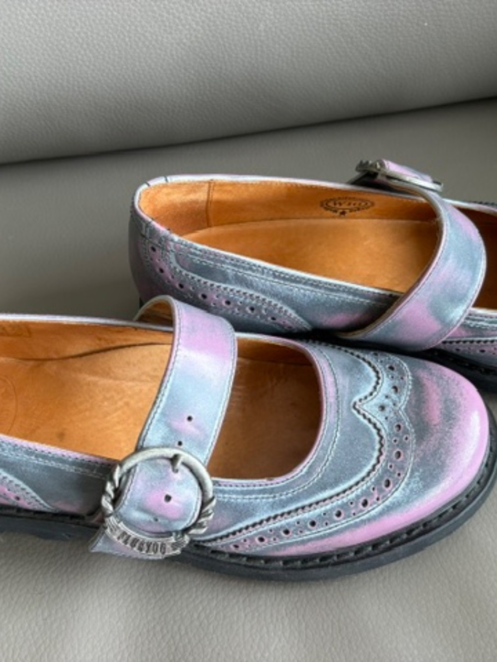 JOHN FLUEVOG Women's sz 10 leather 7th Heaven Angel Brogues Mary Janes - Picture 6 of 16
